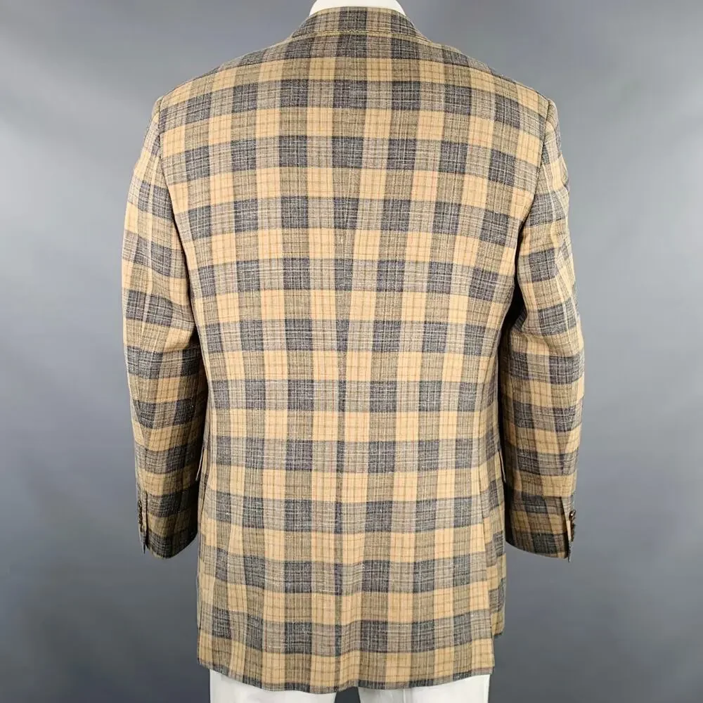 SOUTHWICK CLOTHES Size 42 Tan Grey Plaid Sport Coat